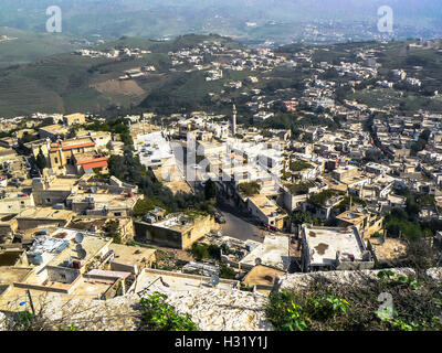 Burg Krak des Chevaliers, Quala'a Tal-Husn von oben, Syrien 2008 Stockfoto