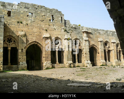 Burg von Krak des Chevaliers, Quala'a Tal-Husn, Syrien 2008 Stockfoto