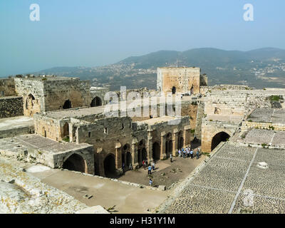 Burg von Krak des Chevaliers, Quala'a Tal-Husn, Syrien 2008 Stockfoto