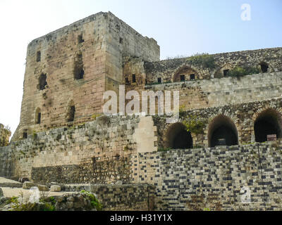 Burg von Krak des Chevaliers, Quala'a Tal-Husn, Syrien 2008 Stockfoto