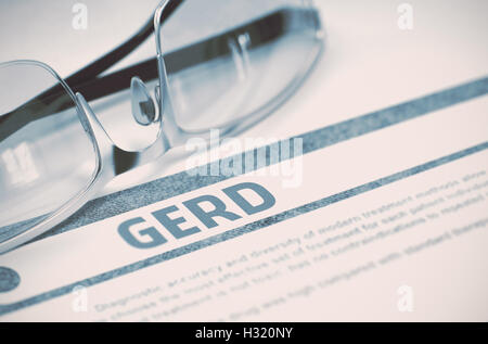 Diagnose - GERD. Medizin-Konzept. 3D Illustration. Stockfoto