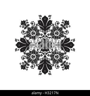 Vektor ethnischen blumen blumenstrauss runde Ornament auf weißem Hintergrund Stock Vektor