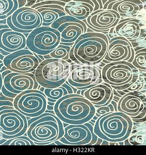 Nahtlose handgezeichneten Wellenmuster, abstrakte Wellen gekräuselt Hintergrund Muster Grange. Einsetzbar für Tapete, Musterfüllungen, web Stock Vektor