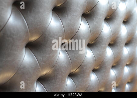 Leder nahtlos aneinander Hintergrundmuster Diamant genäht Leder Möbel nahtlose Muster für den Hintergrund oder Textur. Stockfoto