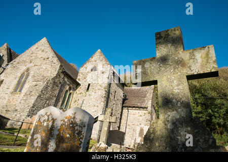 Pfarrei Kirche Saint, St Ishmael, über dem Fluss Towy, Tywi, Mündung in der Nähe von Ferryside,Carmarthenshire,Wales,U.K. Stockfoto