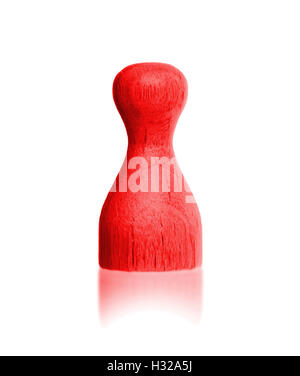 Hölzerne Bauer mit einer Volltonfarbe Stockfoto