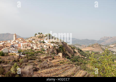 Landschaft der Gemeinde von Polop De La Marina in der Provinz Alicante, Spanien Stockfoto