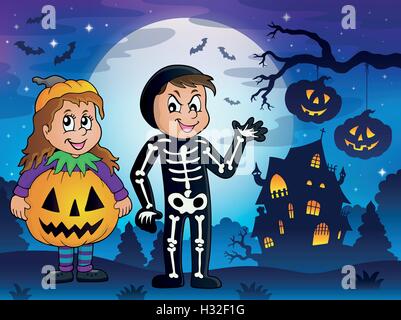 Halloween Kostüme Thema Bild 4 - eps10-Vektor-Illustration. Stock Vektor