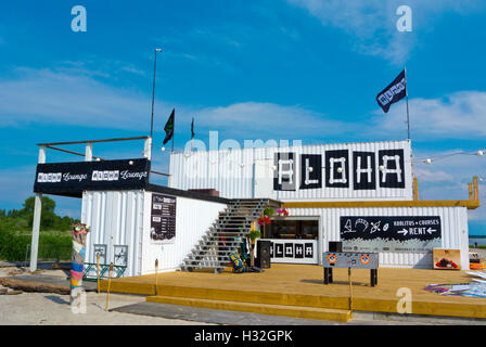 Aloha Surf, lounge, Verleih, Surfen, Schule, Rand, Strand, Pärnu, Estland, Baltikum, Europa Stockfoto