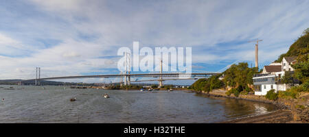 Bau der neuen Queensferry Crossing über den Firth of Forth in Schottland. Stockfoto