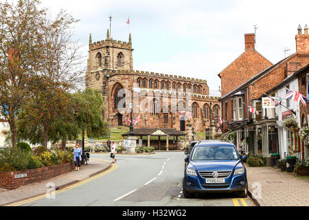 Pfarrkirche St. Jakob der große in der Mitte des Dorfes Audlem Cheshire England UK Stockfoto