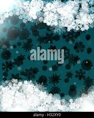 Hintergrund für Grußkarten mit Schneeflocken und abstrakte Muster Stock Vektor