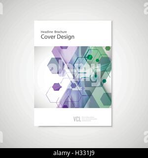 Vektor-Geschäftsbericht Faltblatt Broschüre Flyer Template-Design, Buch-Cover-Design. Abstrakte Sechseck kreative Vorlage Stock Vektor