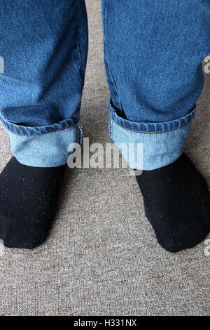 Blaue Jeans Saum Stockfoto