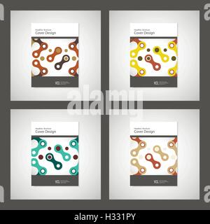 Abstrakte Cover-Design, Business Broschüre Vorlage Layout, Geschäftsbericht, Broschüre oder Buch. Kette geometrische Muster Stock Vektor