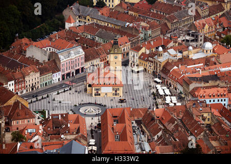 Blick auf die alte Stadt Brasov in Rumänien. Stockfoto