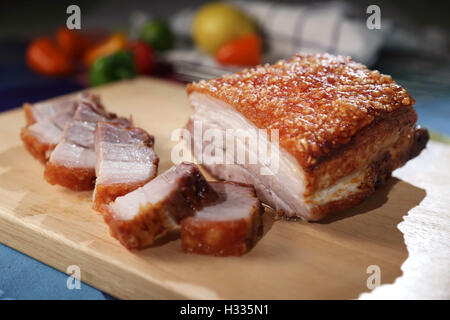 Saftige chinesische gebratene Schweinefleisch, chinesisches Essen Stockfoto