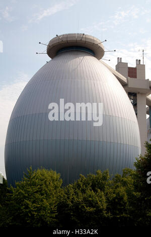 Faulturm, Abwasser Arbeit, Emscher Kläranlage, Bottrop, Ruhrgebiet, Nordrhein-Westfalen Stockfoto