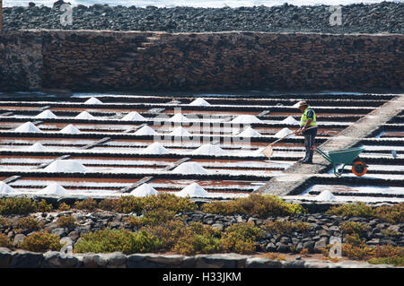 Fuerteventura: die Salinen in Las Salinas del Carmen Stockfoto