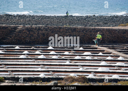 Fuerteventura: die Salinen in Las Salinas del Carmen Stockfoto