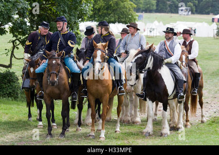 Unionssoldaten auf dem Schlachtfeld von American Civil War reenactment Stockfoto