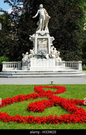 Mozart-Denkmal von Viktor Tilgner Oskar Im Burggarten von Wien, Oesterreich Stockfoto