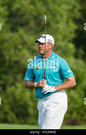 CHONBURI - 13 Dezember: Lee Westwood von England Spieler in Thailand Golf Championship 2015 am Amata Spring Country Club auf Dezem Stockfoto