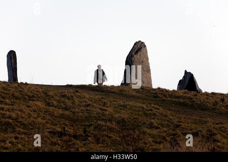 Die Cornish Delabole Schiefer Bergarbeiterdorf Stockfoto