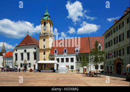 Altes Rathaus Mit Stadtmuseum Auf Dem Hauptplatz in Bratislava, Westslowakei, Slowakische Republik Stockfoto