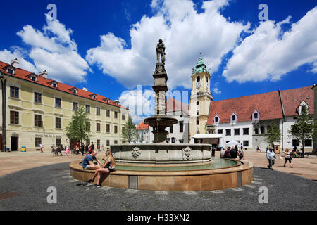 Altes Rathaus Mit Stadtmuseum Auf Dem Hauptplatz in Bratislava, Westslowakei, Slowakische Republik Stockfoto