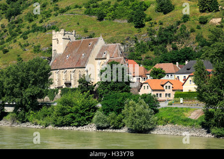 Wehrkirche Sankt Michael bin Donauuferautobahn von Weissenkirchen in der Wachau, Niederoesterreich, Oesterreich Stockfoto