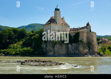 Schloss Schoenbuehel Auf Einem Felsen in Schoenbuehel an der Donau, Schoenbuehel-Aggsbach, Niederoesterreich, Oesterreich Stockfoto