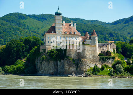 Schloss Schoenbuehel Auf Einem Felsen in Schoenbuehel an der Donau, Schoenbuehel-Aggsbach, Niederoesterreich, Oesterreich Stockfoto