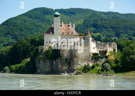 Schloss Schoenbuehel Auf Einem Felsen in Schoenbuehel an der Donau, Schoenbuehel-Aggsbach, Niederoesterreich, Oesterreich Stockfoto