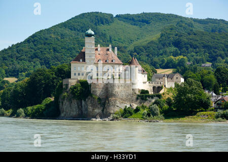 Schloss Schoenbuehel Auf Einem Felsen in Schoenbuehel an der Donau, Schoenbuehel-Aggsbach, Niederoesterreich, Oesterreich Stockfoto