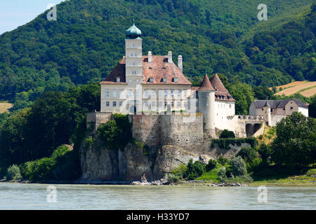 Schloss Schoenbuehel Auf Einem Felsen in Schoenbuehel an der Donau, Schoenbuehel-Aggsbach, Niederoesterreich, Oesterreich Stockfoto