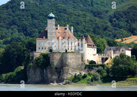 Schloss Schoenbuehel Auf Einem Felsen in Schoenbuehel an der Donau, Schoenbuehel-Aggsbach, Niederoesterreich, Oesterreich Stockfoto