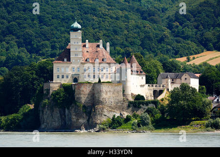 Schloss Schoenbuehel Auf Einem Felsen in Schoenbuehel an der Donau, Schoenbuehel-Aggsbach, Niederoesterreich, Oesterreich Stockfoto