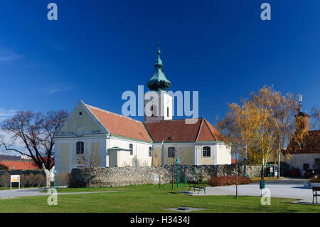 Wolfsthal: Kirche, Donau, Niederösterreich, Niederösterreich, Österreich Stockfoto