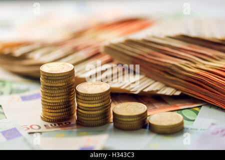 Euro Münzen Konzept hautnah Stockfoto