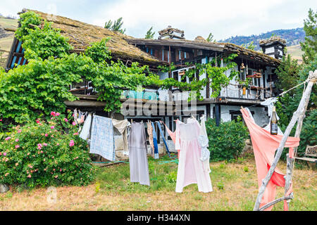 Rustico-Hof und Keller... Weingut Oliver, v. Chr. im südlichen Okanagan Valley. Es hat eine western-Thema. Stockfoto