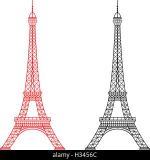 Eiffel-Turm isoliert-Vektor-illustration Stock Vektor