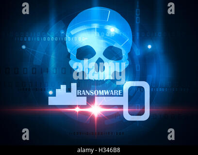Ransomware-Warnung Stockfoto