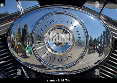 Harley-Davidson Fat Boy-Seitenteil Stockfoto