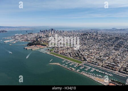 San Francisco Bucht und die Stadt am Nachmittag Luftbild. Stockfoto