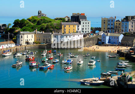 Tenby Hafen Pembrokeshire Wales UK Stockfoto