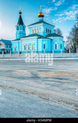 St. John Korma-Klosterkirche in Korma Dorf, Dobrush Bezirk, Belarus. Berühmte orthodoxe Kirche. Stockfoto