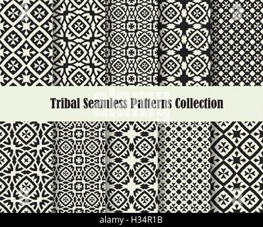 Tribal Kreuz Ornament-Muster-Kollektion, nahtlose Tapete oder Hintergrund zu machen Stock Vektor