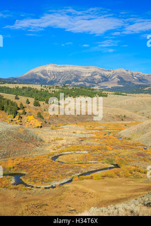 oberen Ruby River im Herbst unter Hogback Berg im Bereich von Snowcrest in der Nähe von Erle, montana Stockfoto