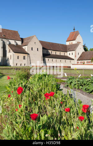 Kräuter Garten, St. Maria Und Markus-Kathedrale, Mittelzell, UNESCO, Insel Reichenau, Bodensee, Baden-Württemberg, Deutschland Stockfoto